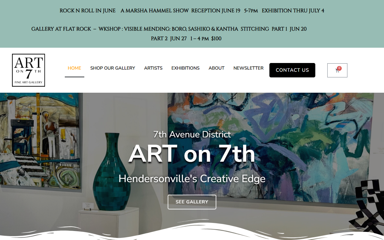 Art on 7th live website view