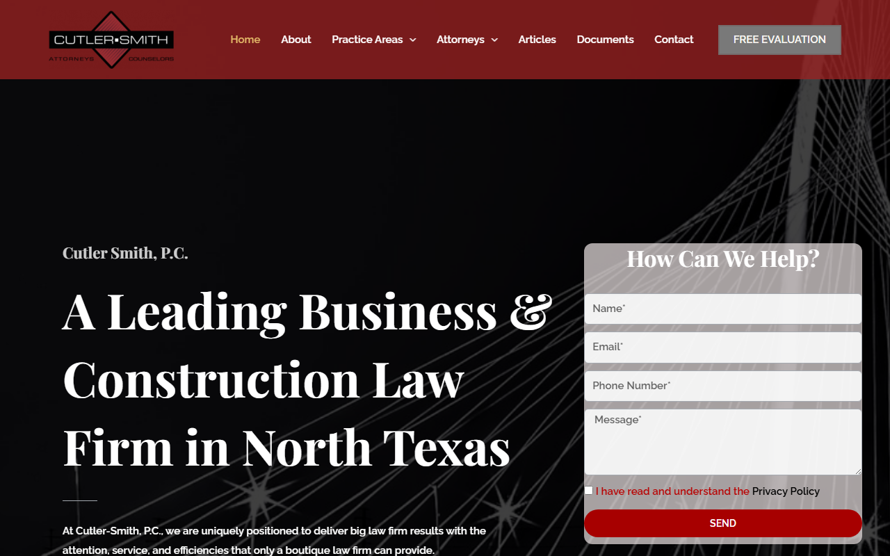 Cutler-Smith, P.C. Screenshot